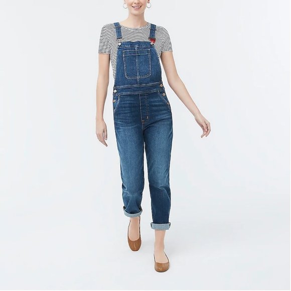 J. Crew Denim Overall Jumpsuit In Indigo Blue NEW - Picture 2 of 4